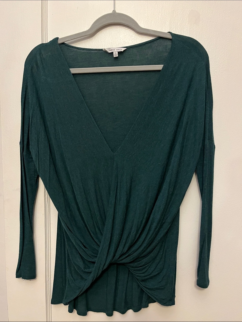 Sexy Naked Zebra Greeb Deep Twist-Front V-Neck Top